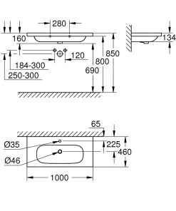 Grohe Euro Ceramic - Wastafel Met Overloop 1000x460 Mm, PureGuard, Alpine Wit 3958500H 7 Grohe Euro Ceramic - Wastafel Met Overloop 1000x460 Mm, PureGuard, Alpine Wit 3958500H -Badkamer Paradijs 0065a8403d64cd3b4ee5ce86