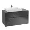 Villeroy & Boch Collaro - Wastafelkast, 1000x548x500 Mm, 2 Laden, Mat Zwart C01700PD