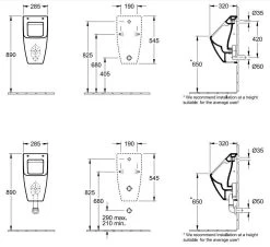Villeroy & Boch Venticello - Urinoir, 285x545x315 Mm, DirectFlush, Alpine Wit 5504R101 -Badkamer Paradijs 01e64b3fdfa0b2b446680b4b
