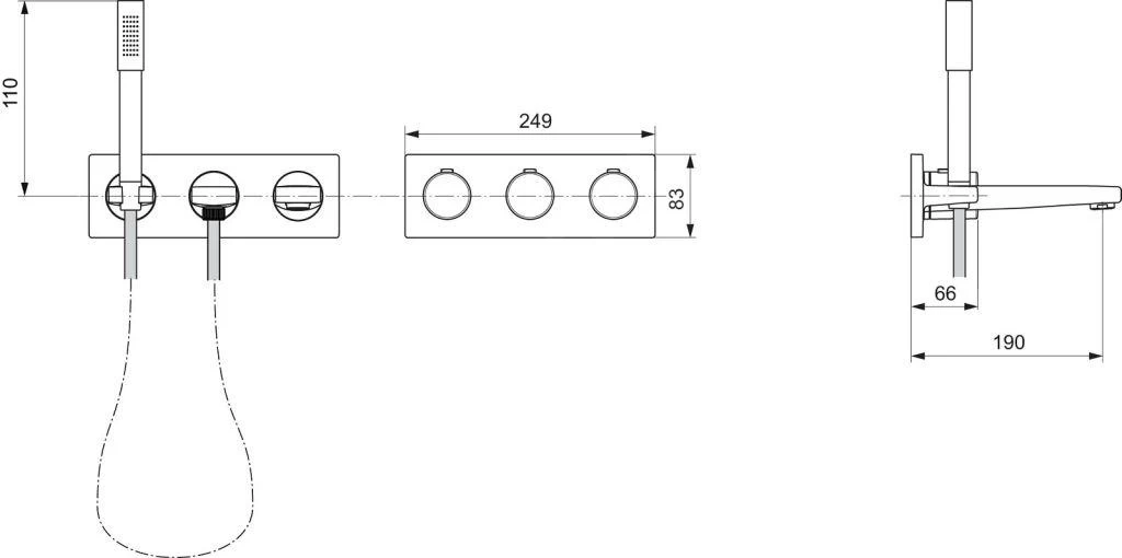 Ideal Standard Archimodule - Doucheset Met Inbouw Badthermostaat, Chroom A1559AA 4 Ideal Standard Archimodule - Doucheset Met Inbouw Badthermostaat, Chroom A1559AA - Afbeelding 2