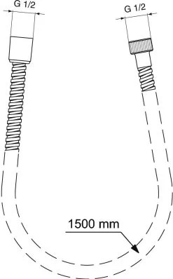 Ideal Standard Idealrain - Doucheslang Metalflex 1500 Mm, Chroom BF150AA -Badkamer Paradijs 07ca1f674494a220f212af2a