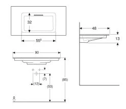 Geberit ONE - Meubelwastafel 900x480x130 Mm, Verborgen Overloop, Zonder Kraangat, Horizontale Afvoer, KeraTect, Wit 505.005.00.1 -Badkamer Paradijs 0c182c7909fb1028bccab3aa