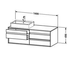 Duravit Ketho - Wastafelonderkast 496x1400x550 Mm, Rechts, 4 Laden, Glanzend Wit KT6657R2222 -Badkamer Paradijs 0d3e1d518439a292e9ffcd9d