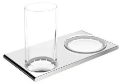Keuco Edition 400 - Beker Met Zeepschaal Wandbevestiging, Glas/chroom 11556019000