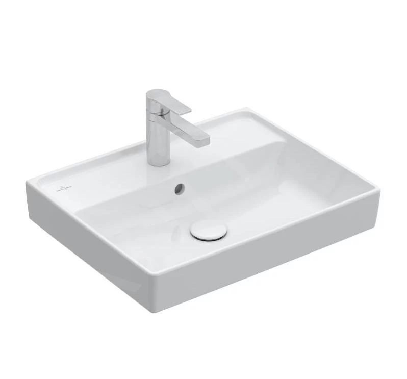 Villeroy & Boch Collaro - Wastafel 600x470 Mm, Met Overloop, Met Kraangat, Alpine Wit 4A336001 3 Villeroy & Boch Collaro - Wastafel 600x470 Mm, Met Overloop, Met Kraangat, Alpine Wit 4A336001