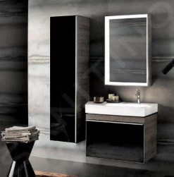 Geberit Citterio - Hoge Badkamerkast 1600x400 Mm, Glanzend Zwart/eik Grijsbruine 500.554.JJ.1 -Badkamer Paradijs 1069a17218e30a9cf7f79b10