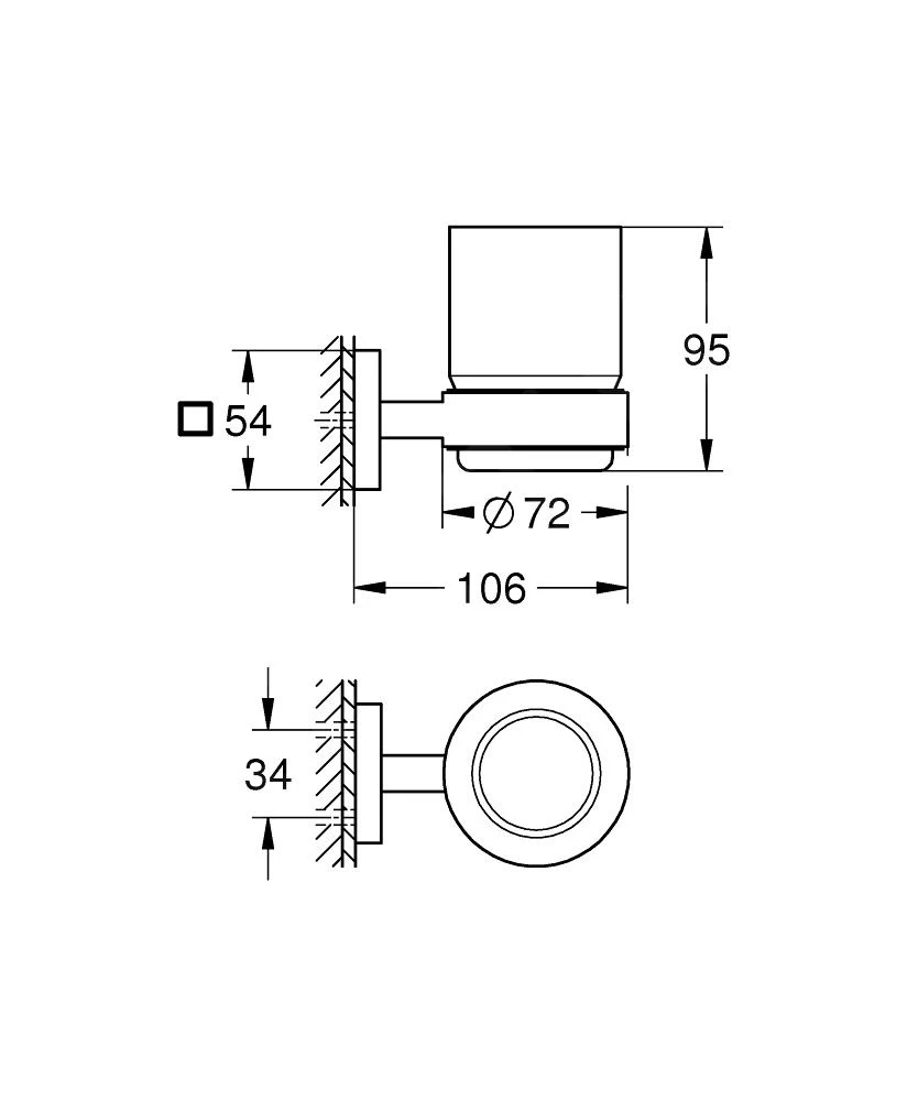 Grohe QuickFix Start Cube - Beker Met Houder, Voor Tandenborstel En Tandpasta, Glas/supersteel 41097DC0 4 Grohe QuickFix Start Cube - Beker Met Houder, Voor Tandenborstel En Tandpasta, Glas/supersteel 41097DC0 - Afbeelding 2