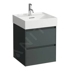Laufen Lani - Wastafelonderkast, 48x45x52 Cm, 2 Laden, Grijs H4035121122661