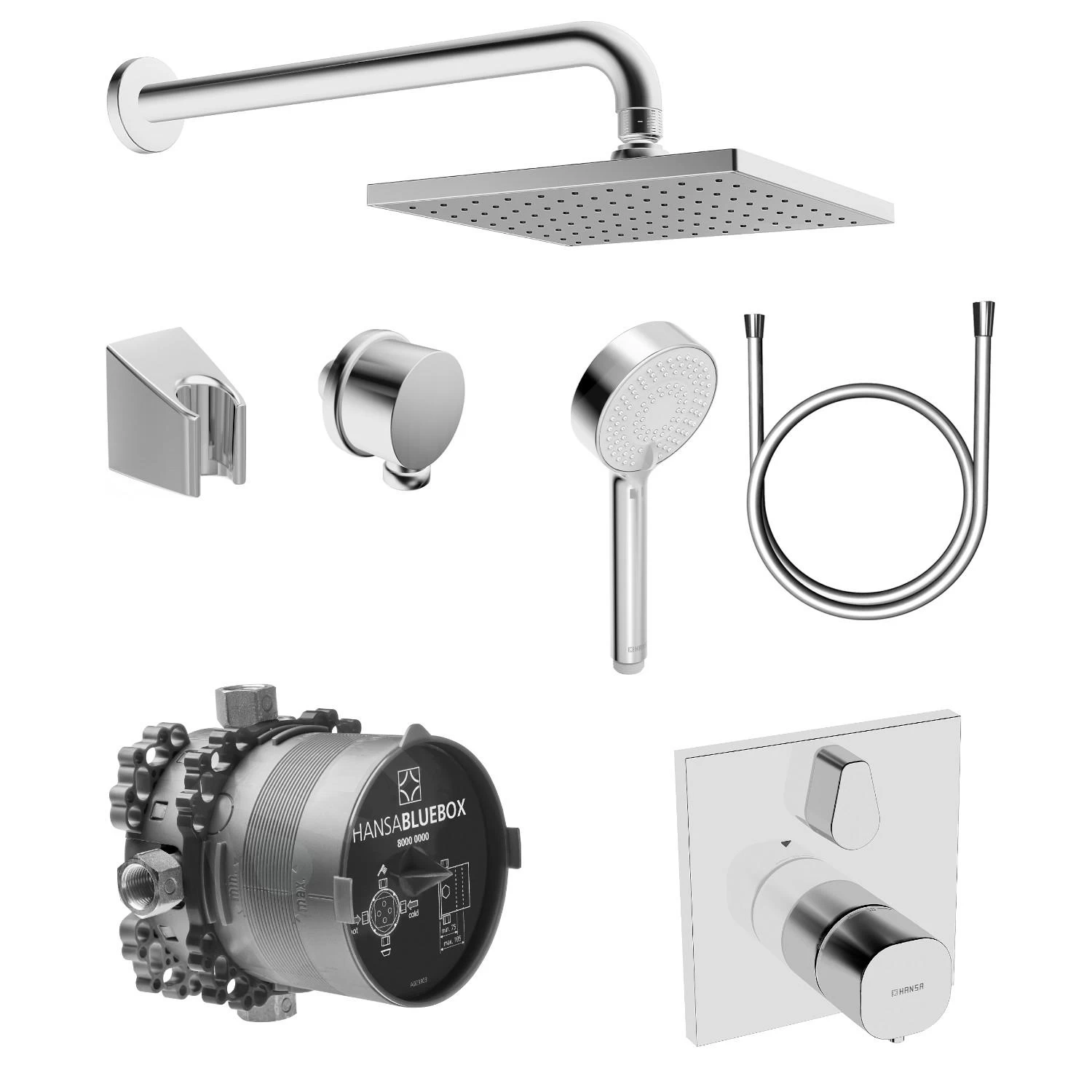 Hansa Bluebox - Doucheset Met Thermostaat, 3jets, Chroom 89950000 3 Hansa Bluebox - Doucheset Met Thermostaat, 3jets, Chroom 89950000