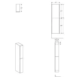 Geberit Acanto - Hoge Badkamerkast 1730x220 Mm, Met 2 Laden, Zand Grijs 500.638.JL.2 -Badkamer Paradijs 1aef527adb77ade1c5e00283
