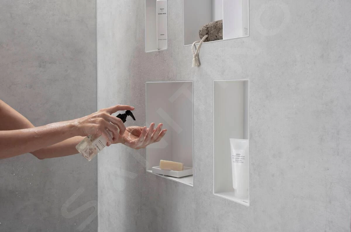 Hansgrohe XtraStoris Original - Inbouwnis, 300x300x100 Mm, Mat Wit 56061700 6 Hansgrohe XtraStoris Original - Inbouwnis, 300x300x100 Mm, Mat Wit 56061700 - Afbeelding 4