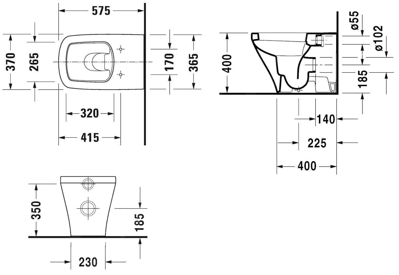 Duravit DuraStyle - Staande Closet, Met HygieneGlaze, Alpine Wit 2150092000 4 Duravit DuraStyle - Staande Closet, Met HygieneGlaze, Alpine Wit 2150092000 - Afbeelding 2