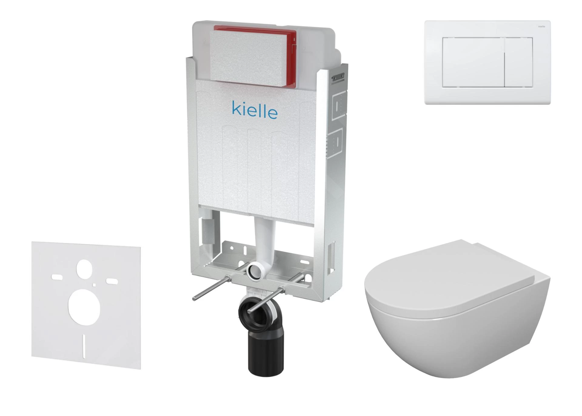 Kielle Genesis - Set Voorwandinstallatie, Toilet Met Toiletbril Softclose En Bedieningspaneel Gemini III, Glanzend Wit 30505SZ15 3 Kielle Genesis - Set Voorwandinstallatie, Toilet Met Toiletbril Softclose En Bedieningspaneel Gemini III, Glanzend Wit 30505SZ15