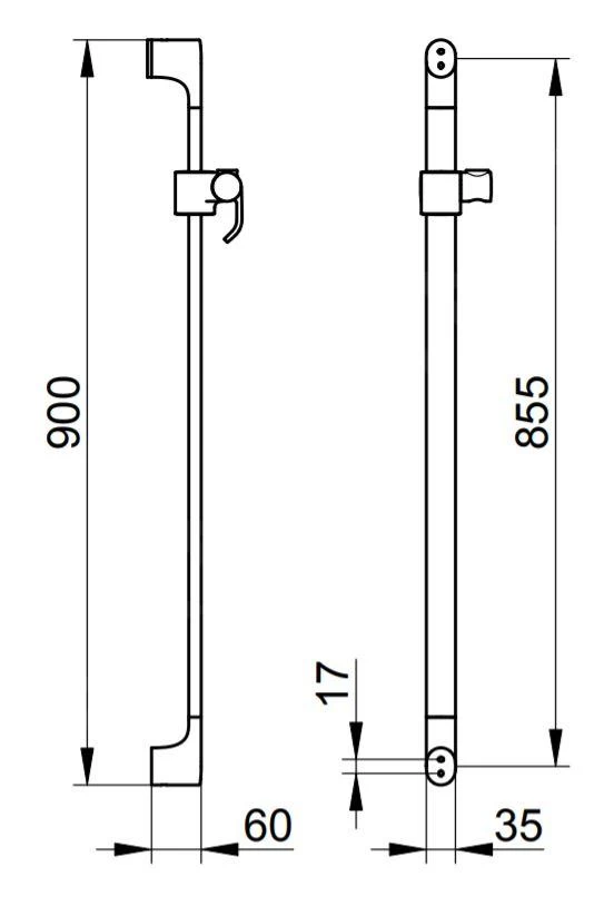Keuco Edition 400 - Douchestang 900 Mm, Geborsteld Zwart Chroom 51585130900 4 Keuco Edition 400 - Douchestang 900 Mm, Geborsteld Zwart Chroom 51585130900 - Afbeelding 2