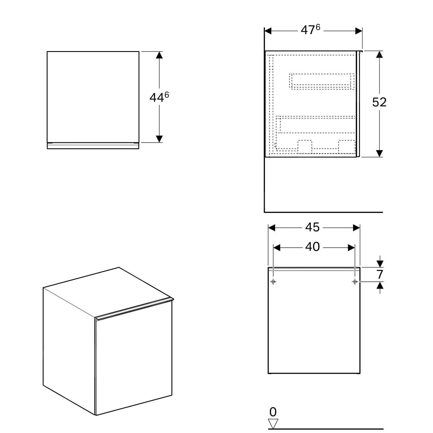 Geberit Acanto - Onderbouw Zijkast Met Interne Lade 450x520 Mm, Lava Look 500.618.JK.2 4 Geberit Acanto - Onderbouw Zijkast Met Interne Lade 450x520 Mm, Lava Look 500.618.JK.2 - Afbeelding 2