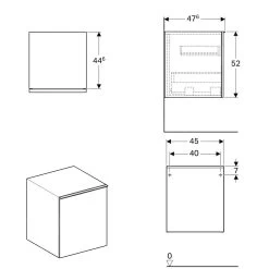 Geberit Acanto - Onderbouw Zijkast Met Interne Lade 450x520 Mm, Glanzend Wit 500.618.01.2 -Badkamer Paradijs 213967de5c9728cbdb74a874