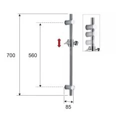 Sapho Douches - Douchestang Incl. Douchehouder, 700 Mm, Mat Zwart SC015 -Badkamer Paradijs 225516ac7c88e7d92250526f