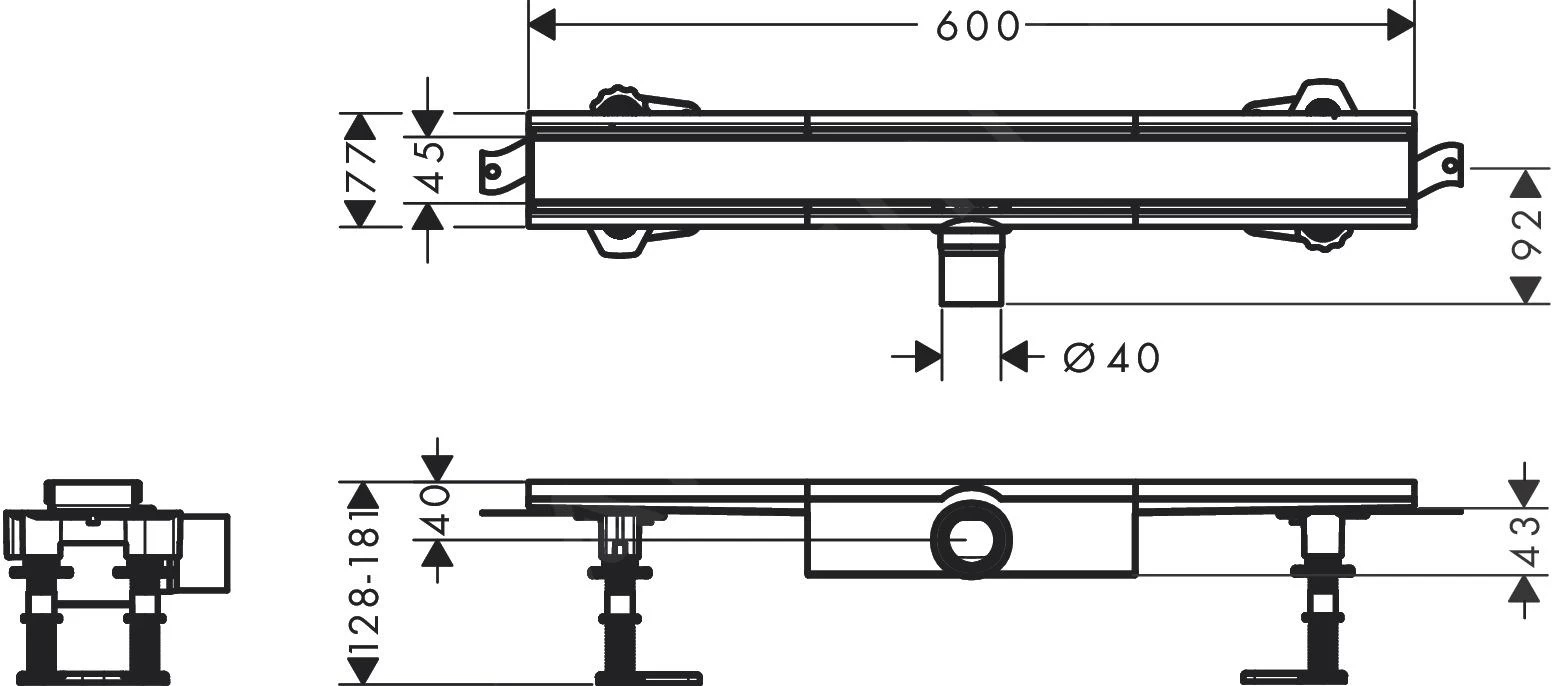 Hansgrohe RainDrain Compact - Douchegoot 60 Cm, Met Rooster, Geborsteld Roestvrij Staal 56162800 4 Hansgrohe RainDrain Compact - Douchegoot 60 Cm, Met Rooster, Geborsteld Roestvrij Staal 56162800 - Afbeelding 2