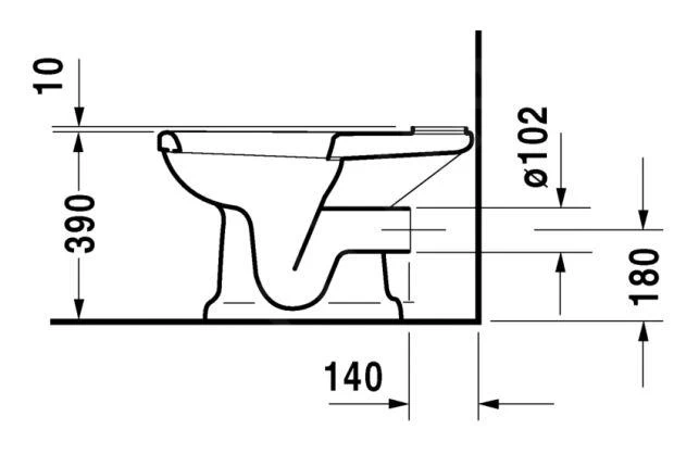 Duravit 1930 - Staande Duoblokpot, Afvoer Horizontaal, WonderGliss, Wit 02270900001 5 Duravit 1930 - Staande Duoblokpot, Afvoer Horizontaal, WonderGliss, Wit 02270900001 - Afbeelding 3