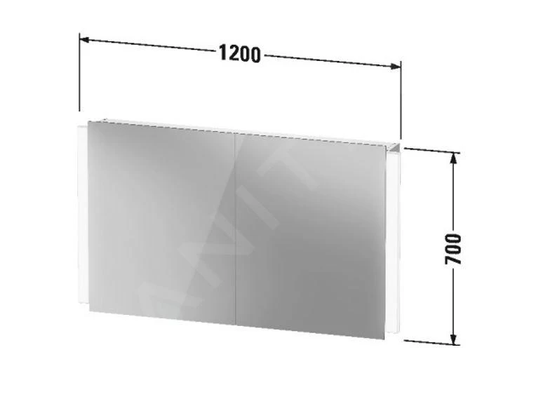 Duravit Ketho.2 - Spiegelkast Met LED Verlichting, 700x1200x157 Mm, 2 Deuren K27138000001000 4 Duravit Ketho.2 - Spiegelkast Met LED Verlichting, 700x1200x157 Mm, 2 Deuren K27138000001000 - Afbeelding 2