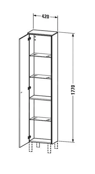Duravit Brioso - Hoge Kast 1770x420x240 Mm, Rechts, Glanzend Wit BR1320R2222 4 Duravit Brioso - Hoge Kast 1770x420x240 Mm, Rechts, Glanzend Wit BR1320R2222 - Afbeelding 2