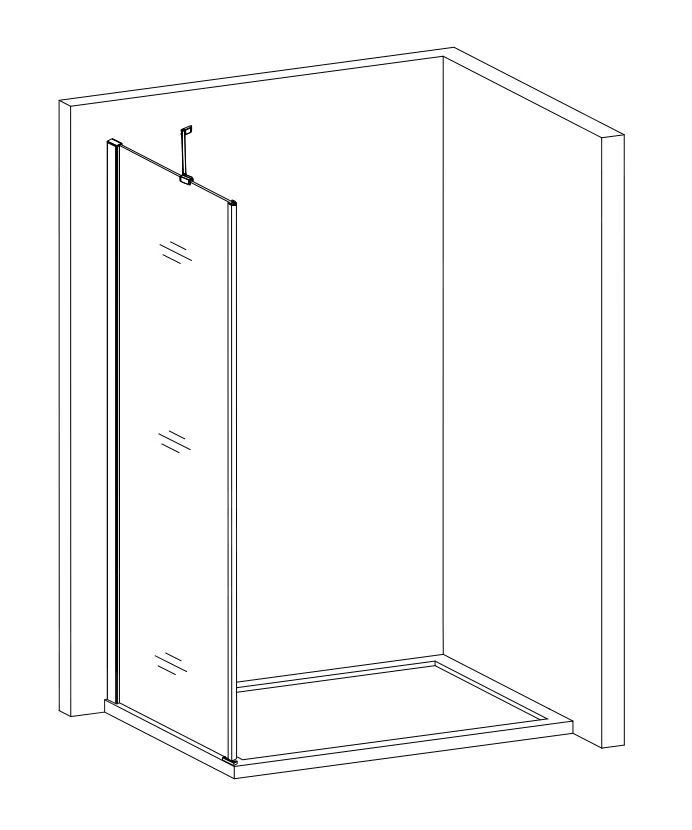 Lansanit LitLUX Brix - Vaste Douchewand 800 Mm, Glanzend Aluminium/helder Glas SPHY80 5 Lansanit LitLUX Brix - Vaste Douchewand 800 Mm, Glanzend Aluminium/helder Glas SPHY80 - Afbeelding 3