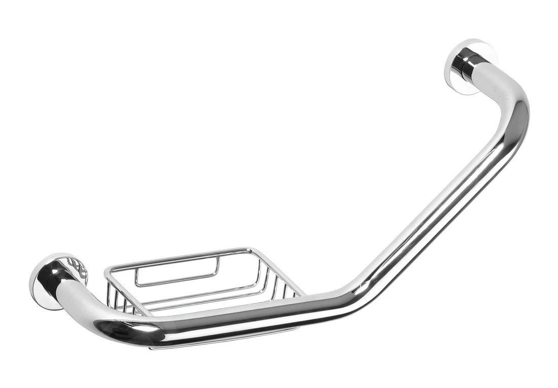 Sapho X-Round - Handgreep Met Zeephouder E, 400 Mm, Chroom XR503 3 Sapho X-Round - Handgreep Met Zeephouder E, 400 Mm, Chroom XR503