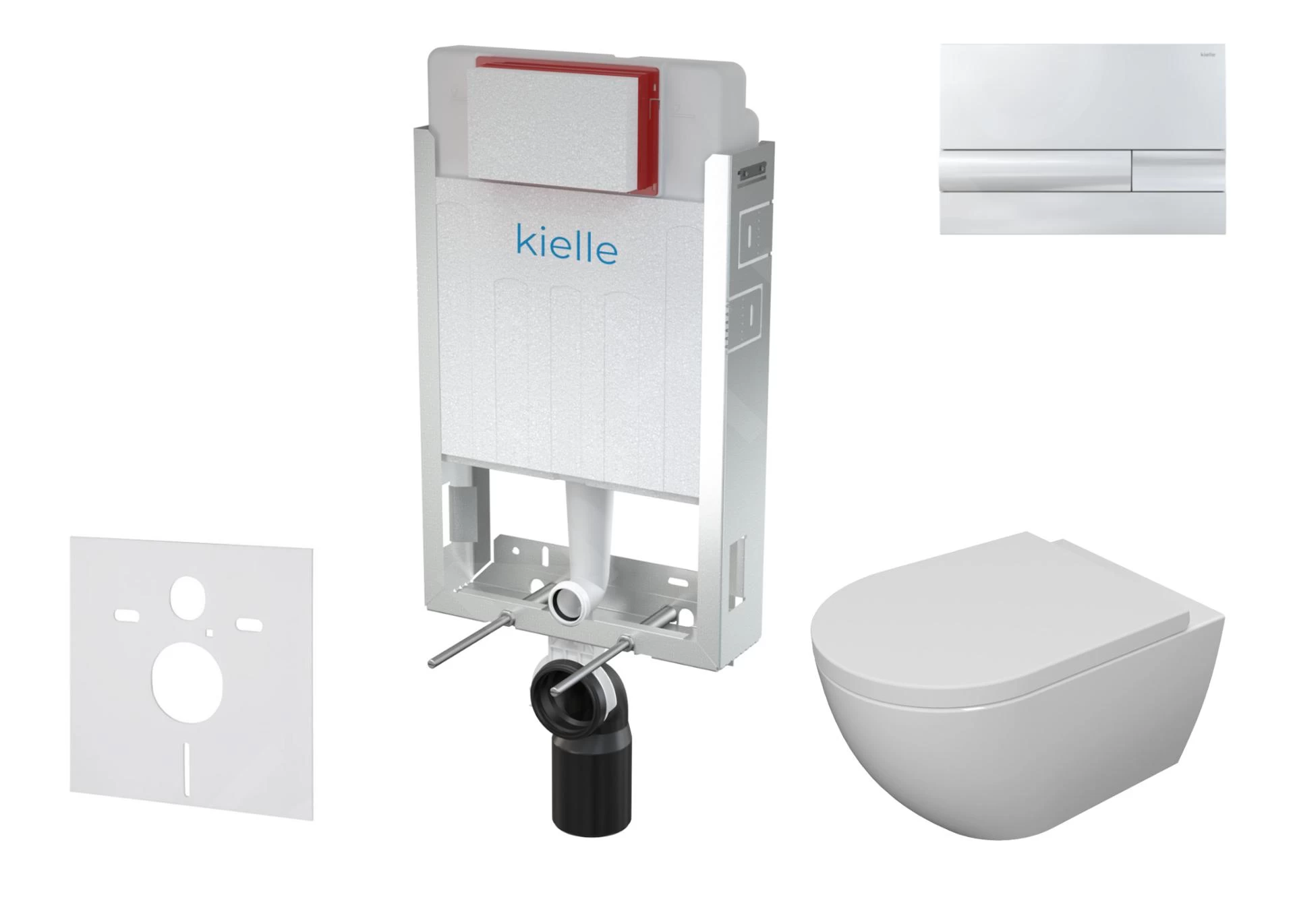 Kielle Genesis - Set Voorwandinstallatie, Toilet Met Toiletbril Softclose En Bedieningspaneel Gemini I, Chroom 30505SZ16 3 Kielle Genesis - Set Voorwandinstallatie, Toilet Met Toiletbril Softclose En Bedieningspaneel Gemini I, Chroom 30505SZ16