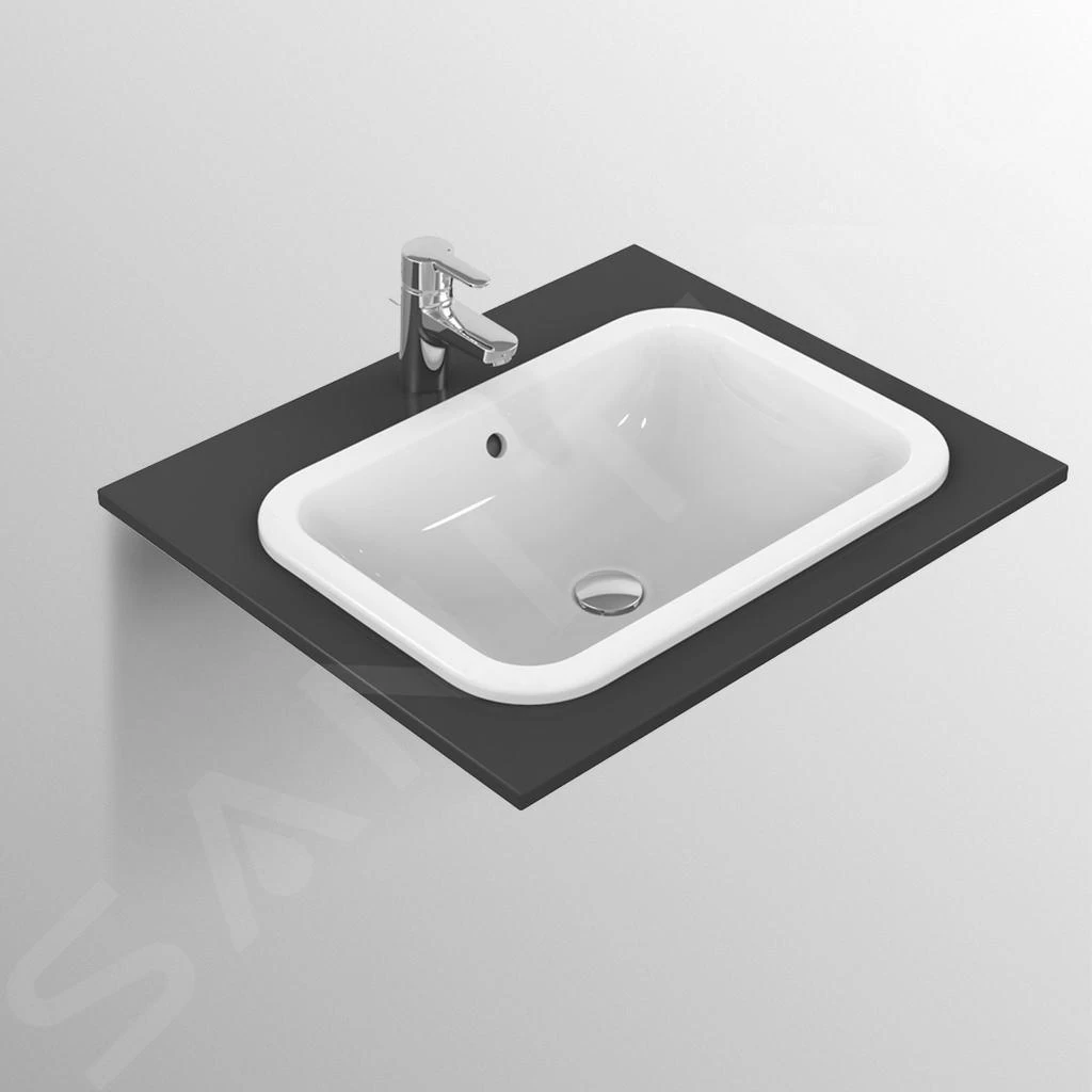 Ideal Standard Connect - Inbouwwastafel, 420x350 Mm, Met Overloop, Wit E505501 5 Ideal Standard Connect - Inbouwwastafel, 420x350 Mm, Met Overloop, Wit E505501 - Afbeelding 3