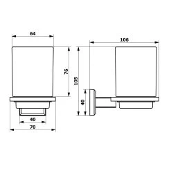 Sapho Gedy Colorado - Tanderborstelhouder, Chroom/satin Glas 6910 -Badkamer Paradijs 3162d8594ea32fef2e7e8faa
