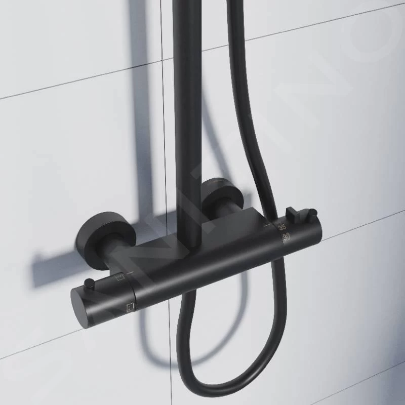 Steinberg 100 - Doucheset Met Thermostaat, Diameter 200 Mm, Mat Zwart 100 2721 S 5 Steinberg 100 - Doucheset Met Thermostaat, Diameter 200 Mm, Mat Zwart 100 2721 S - Afbeelding 3