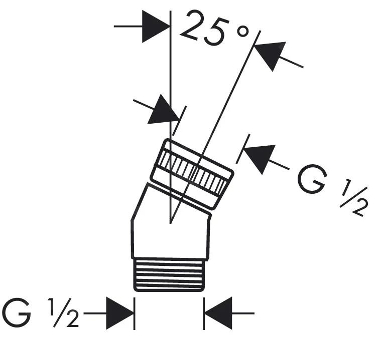 Hansgrohe Toebehoren - Adapter 25° Voor Montage Op De Badrand, Chroom 28071000 4 Hansgrohe Toebehoren - Adapter 25° Voor Montage Op De Badrand, Chroom 28071000 - Afbeelding 2