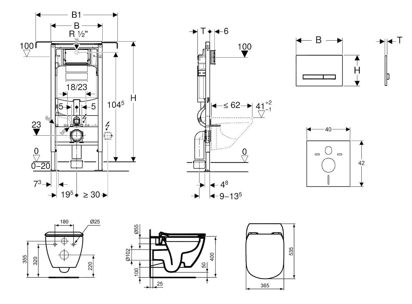 Geberit Duofix - Inbouwreservoir Voor Hangend Toilet Met SIGMA50 Bedieningsknop, Alpine Wit + Ideal Standard Tesi - Hangend Toilet En Wc-bril 111.355.00.5 NF8 4 Geberit Duofix - Inbouwreservoir Voor Hangend Toilet Met SIGMA50 Bedieningsknop, Alpine Wit + Ideal Standard Tesi - Hangend Toilet En Wc-bril 111.355.00.5 NF8 - Afbeelding 2