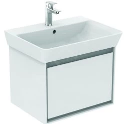 Ideal Standard Connect Air - Wastafelonderkast Cube 600 Mm, 530x409x400 Mm, Glanzend Wit/lichtgrijs Mat E0846KN -Badkamer Paradijs 32e8a07cefb22fc99a83ae45