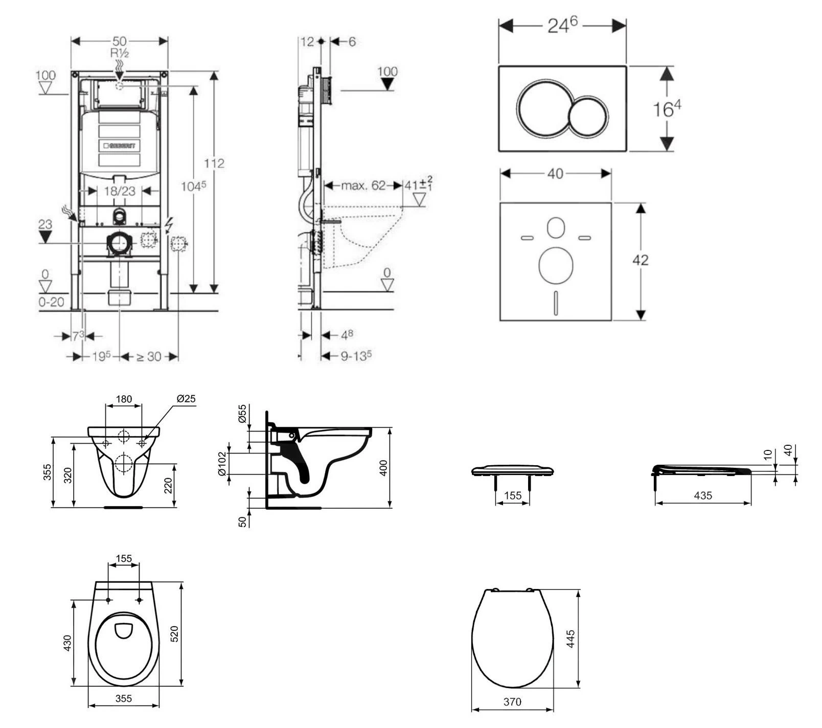 Geberit Duofix - Set Voorwandinstallatie, Closet Alpha Met WC-zitting, Bedieningspaneel Sigma01, Glanzend Chroom 111.300.00.5 NR2 4 Geberit Duofix - Set Voorwandinstallatie, Closet Alpha Met WC-zitting, Bedieningspaneel Sigma01, Glanzend Chroom 111.300.00.5 NR2 - Afbeelding 2