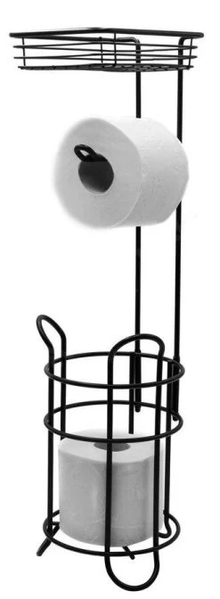 Sapho Ridder Mila - Toiletpapierhouder, Met Plankje, Zwart 2163910