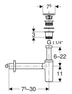 Geberit ONE - Design Sifon Met Afvoer, Chroom/wit 151.019.01.1 -Badkamer Paradijs 3ca31ef2a2020b3813dc5517