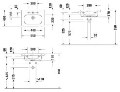 Duravit DuraStyle - Wastafel Compact, 550x400 Mm, Met 1 Kraangat, Met WonderGliss, Alpine Wit 23375500001 7 Duravit DuraStyle - Wastafel Compact, 550x400 Mm, Met 1 Kraangat, Met WonderGliss, Alpine Wit 23375500001 -Badkamer Paradijs 442c482c5149176b86648ece