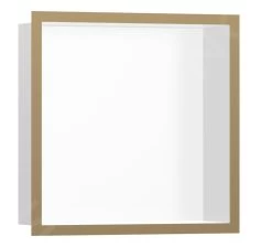 Hansgrohe XtraStoris Individual - Inbouwnis Met Designlijst, 300x300x100 Mm, Mat Wit/geborsteld Brons 56099140