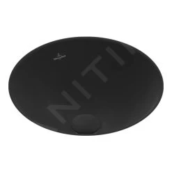 Villeroy & Boch Loop&Friends - Onderbouw Wastafel, Diameter 380 Mm, Zonder Overloop, CeramicPlus, Ebony 4A5201S5