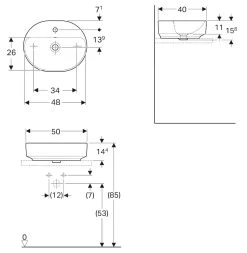 Geberit VariForm - Opzetwastafel 500x480 Mm, Met Overloop, Met Kraangat, Wit 500.775.01.2 -Badkamer Paradijs 47f72035382a6b39b1bf69ff