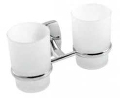 Novaservis Orfeus - Dubbele Glazen Houder, Chroom/glas 6957,0