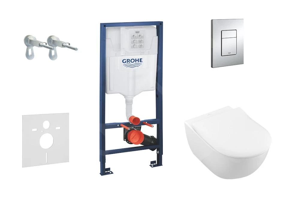 Grohe Rapid SL - Complete Toiletset, Wand-wc + Subway Toiletzitting, Direct Flush, Softclose, Ceramic Plus + Bedieningsplaat Skate Cosmo, Chroom 38528SET-KI 3 Grohe Rapid SL - Complete Toiletset, Wand-wc + Subway Toiletzitting, Direct Flush, Softclose, Ceramic Plus + Bedieningsplaat Skate Cosmo, Chroom 38528SET-KI