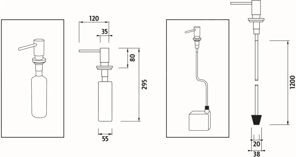 Nimco Overige - Inbouw Zeepdispenser, Chroom UN 6031V-26 4 Nimco Overige - Inbouw Zeepdispenser, Chroom UN 6031V-26 - Afbeelding 2