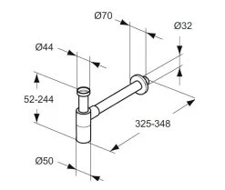 Ideal Standard Toebehoren - Design Sifon, Zwart T4441XG -Badkamer Paradijs 5061fccf348dfb322598f795