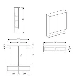 Geberit Acanto - Badkamer Bovenkast Met Spiegel 740x830 Mm, Mytic Eik 500.645.00.2 -Badkamer Paradijs 506de3e382b44166484966d8
