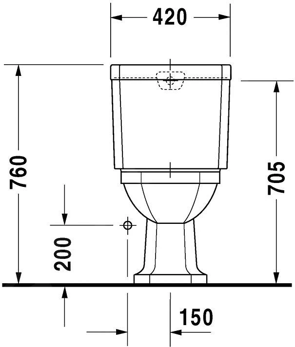 Duravit 1930 - Staande Duoblokpot, Afvoer Horizontaal, WonderGliss, Wit 02270900001 7 Duravit 1930 - Staande Duoblokpot, Afvoer Horizontaal, WonderGliss, Wit 02270900001 - Afbeelding 5
