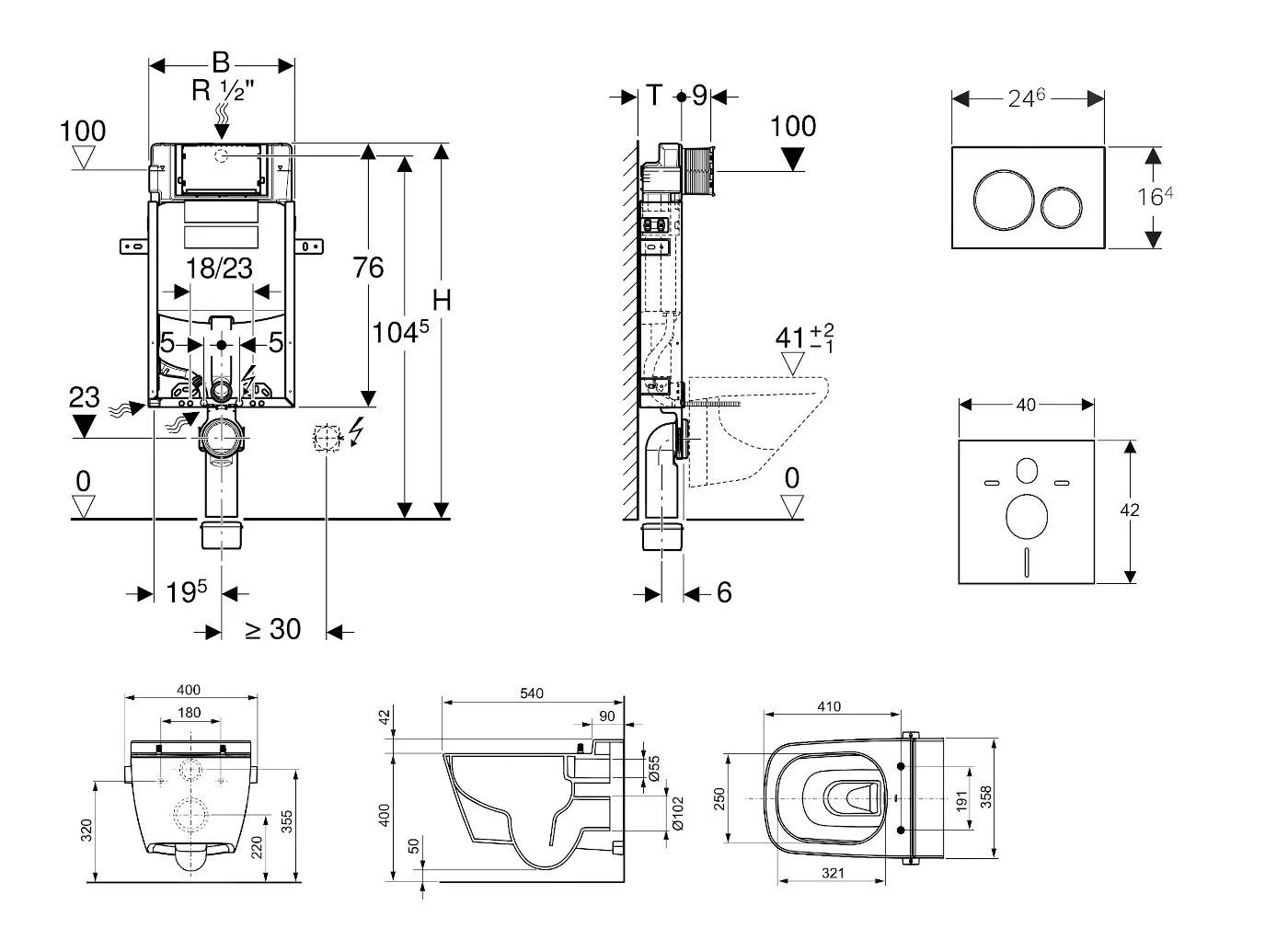 Geberit Kombifix - Inbouwreservoir Voor Hangend Toilet Met SIGMA20 Bedieningsknop, Wit/glanzend Chroom + Tece One - Hangend Douche-wc En Wc-bril, Rimless, SoftClose 110.302.00.5 NT4 4 Geberit Kombifix - Inbouwreservoir Voor Hangend Toilet Met SIGMA20 Bedieningsknop, Wit/glanzend Chroom + Tece One - Hangend Douche-wc En Wc-bril, Rimless, SoftClose 110.302.00.5 NT4 - Afbeelding 2