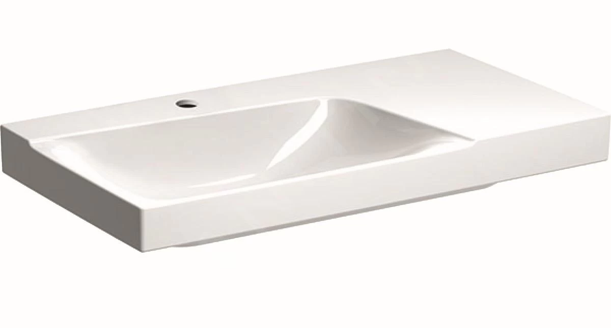Geberit Xeno 2 - Wastafel 900x480 Mm, Met Kraangat, Zonder Overloop Met Bijzetplank Rechts, KeraTect, Wit 500.533.01.1 3 Geberit Xeno 2 - Wastafel 900x480 Mm, Met Kraangat, Zonder Overloop Met Bijzetplank Rechts, KeraTect, Wit 500.533.01.1