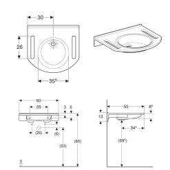 Geberit Publica - Barrièrevrije Wastafel, Met Uitsparingen, Zonder Overloop, Zonder Kraangat, Alpine Wit 500.668.01.4 6 Geberit Publica - Barrièrevrije Wastafel, Met Uitsparingen, Zonder Overloop, Zonder Kraangat, Alpine Wit 500.668.01.4 -Badkamer Paradijs 5263590d0ae8e5fe524d786f